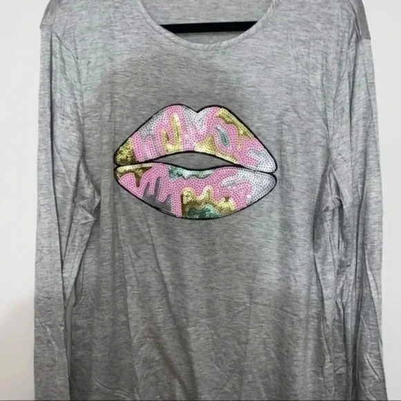 Melissa Masse top with camo sequin lip 1x NWOT - Picture 4 of 5
